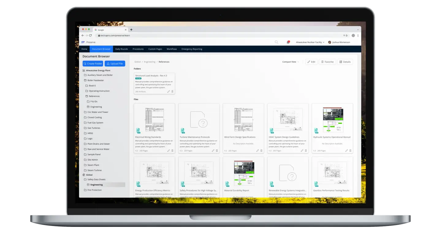 Document Browser on a laptop